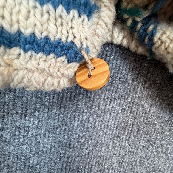Vintage Express Tricot Cardigan Womens M/L Patchwork Wool Chunky Hand Knit READ - Picture 7 of 12